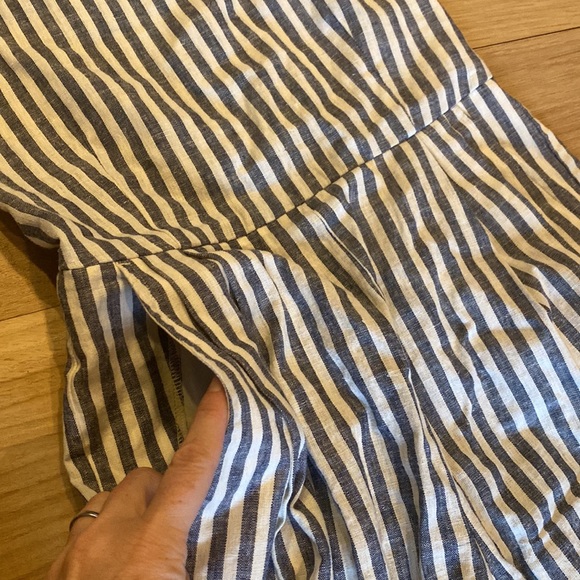 Tea Collection cotton linen striped culotte romper, size 10 - Picture 5 of 8